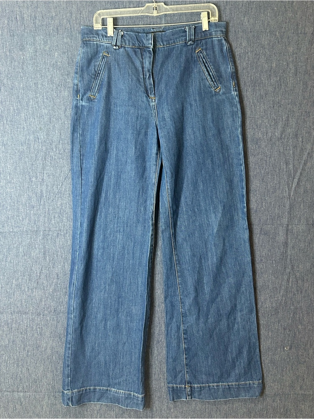 Zara Wide-Leg Denim Jeans in Medium Blue